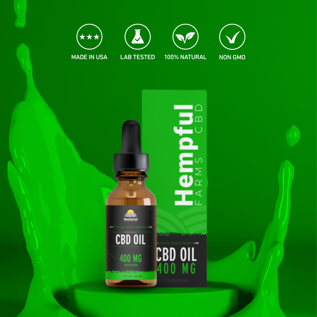 product display and packaging design for the Hempful farms CBD full spectrum oil