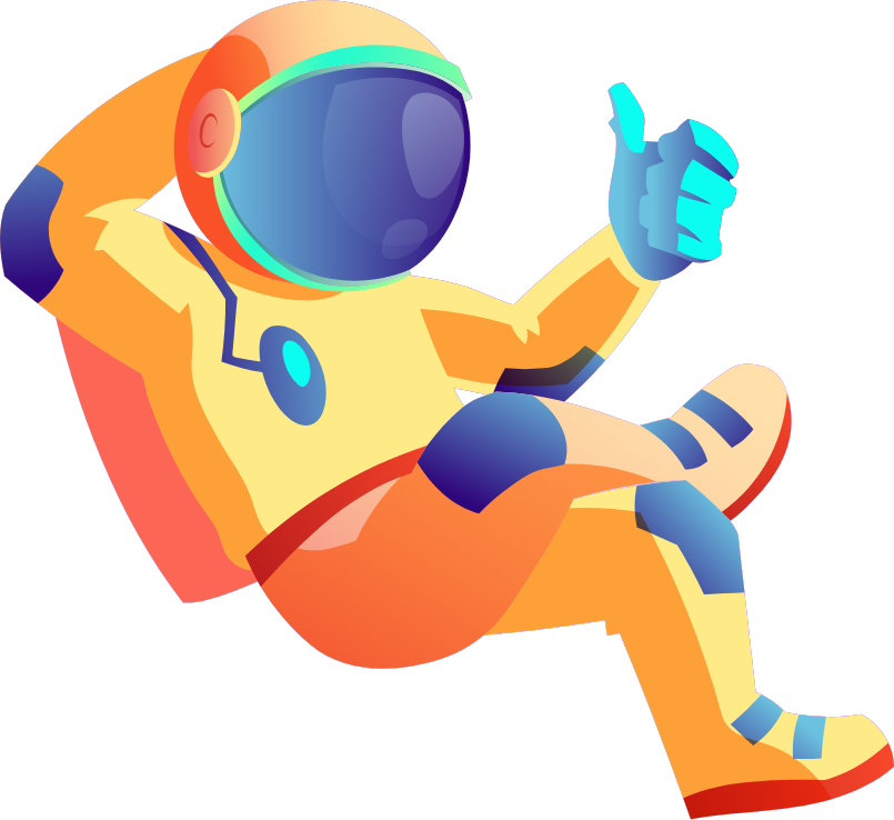 space astronaut with thumbs up