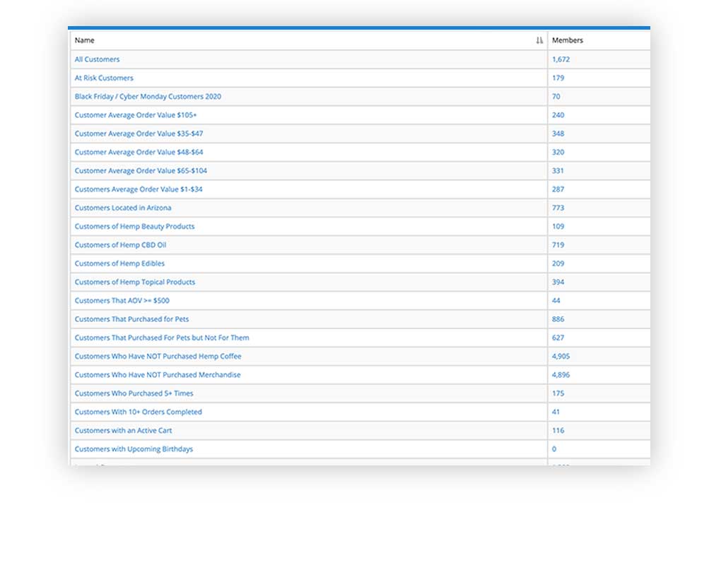 mockup of showing email list segmentation for email marketing optimization