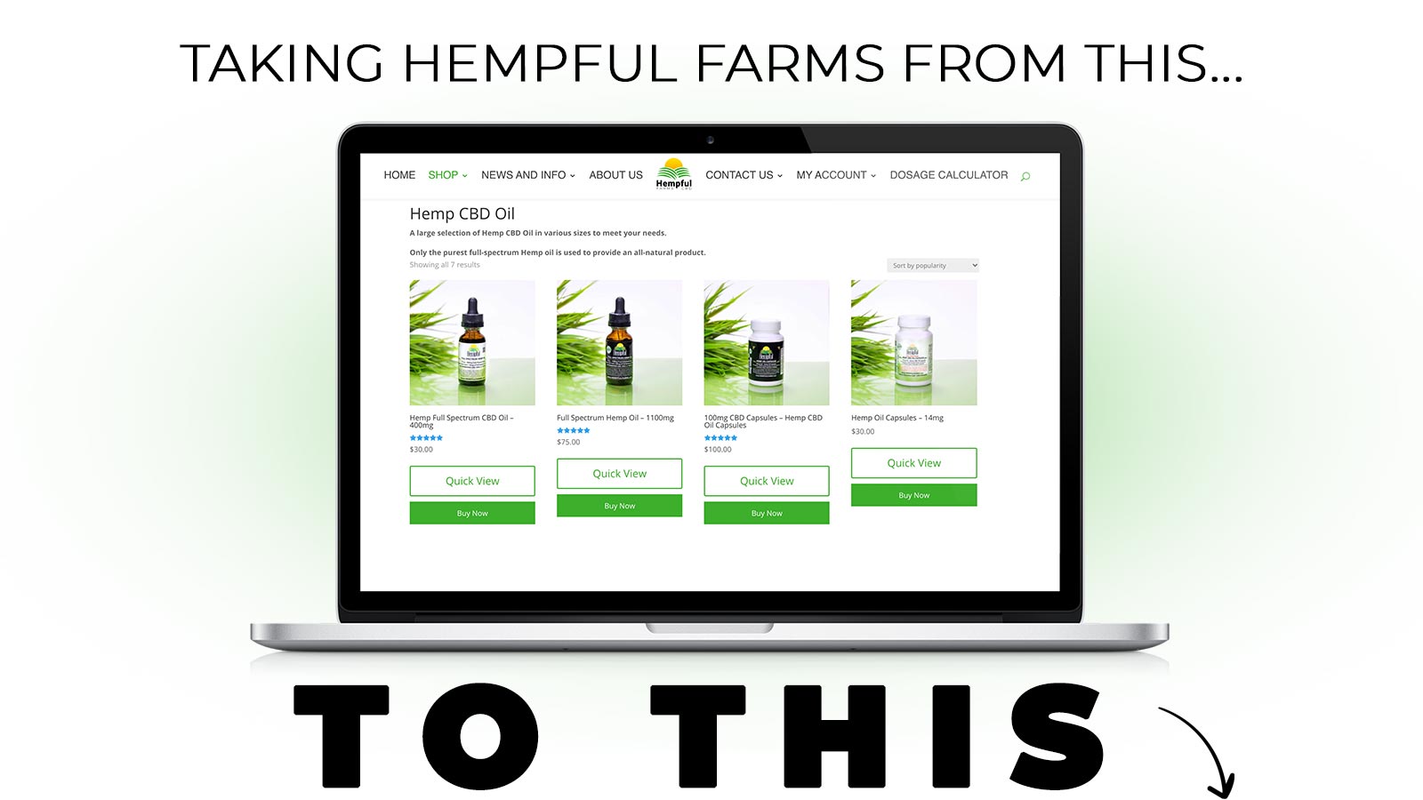 The old hempful farms website design