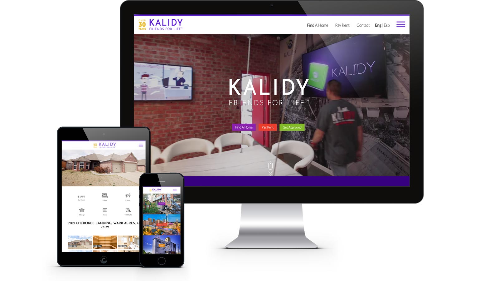 Kalidy Homes responsive website mockup design